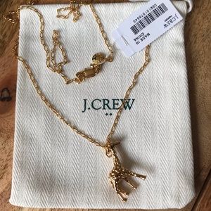 J.Crew gold giraffe pendant necklace